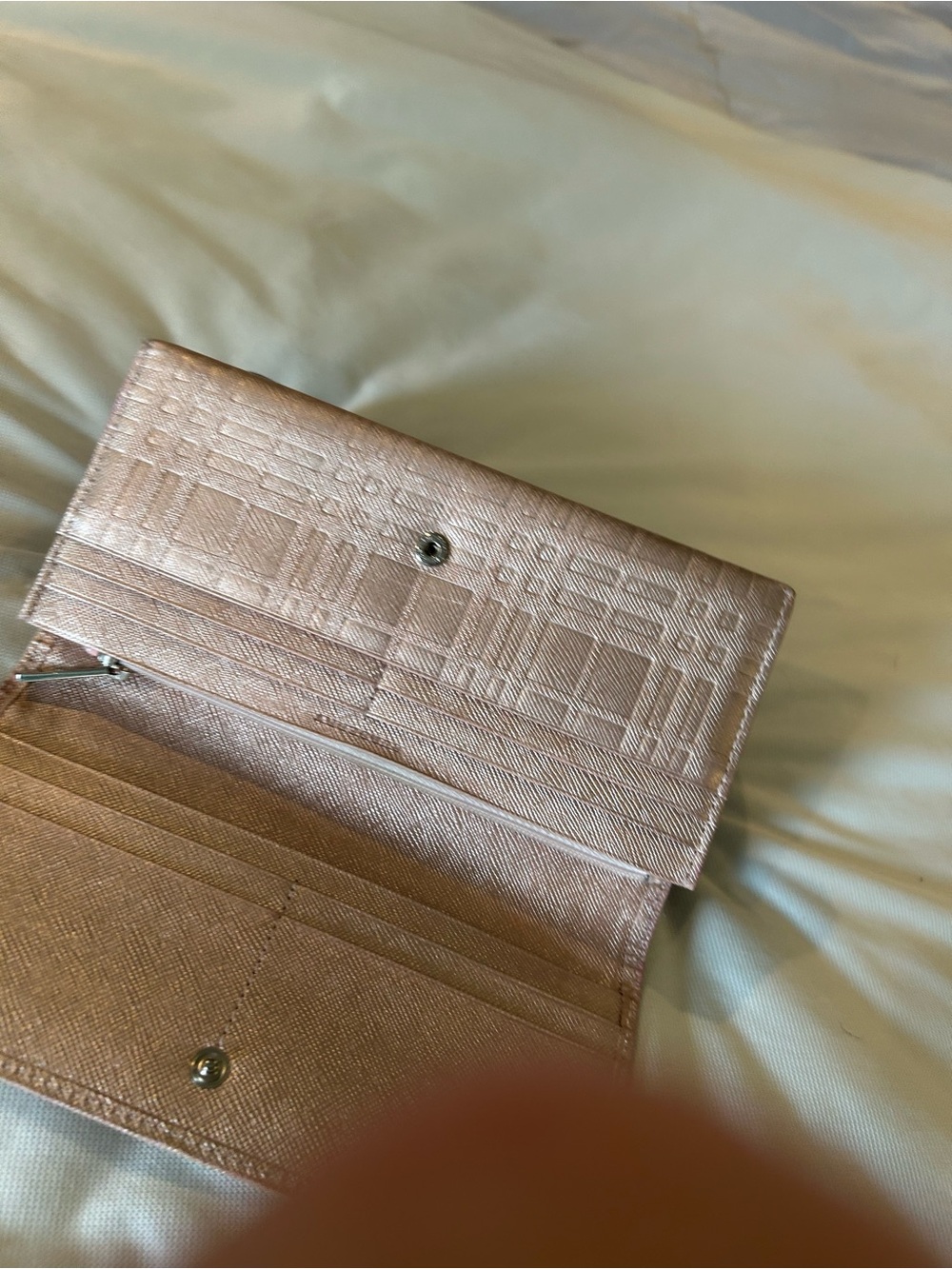 Burberry Metallic Rose Gold Check Clutch Wallet - Picture 5 of 10